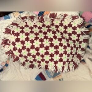 Vintage Handmade Floral Crochet Large Doily